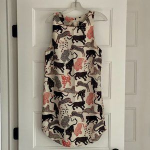 Big Cat Illustrated Summer Shift Dress in Size 8